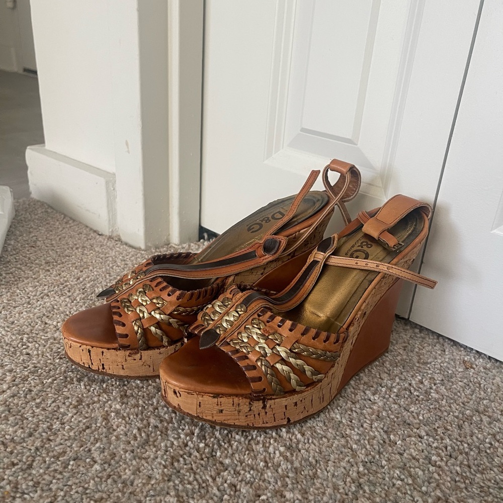 D&G Brown Wedge Sandals